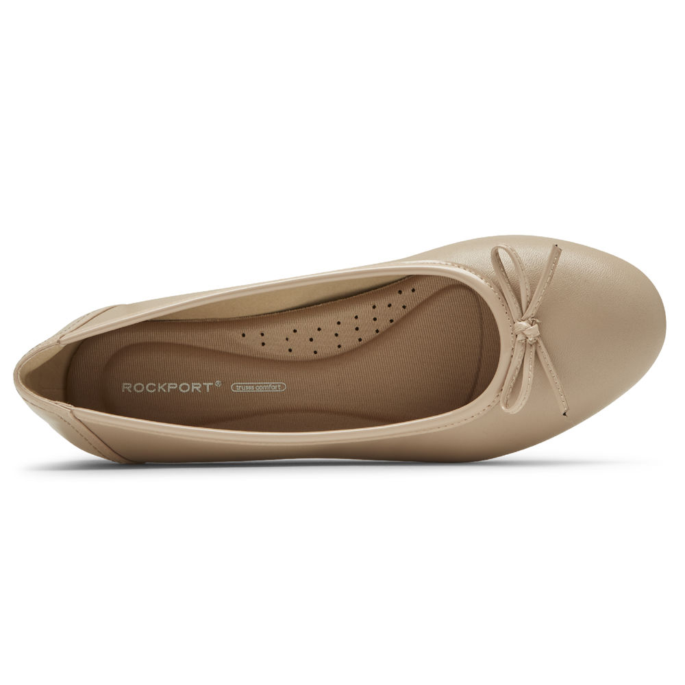 Rockport Womens Flats Beige - Reagan Bow - UK 597-QBXLNM